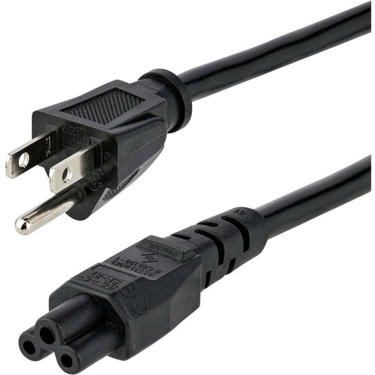 StarTech.com Câble d'alimentation pour ordinateur portable de 3 m (10 pi), NEMA 5-15P vers C5 (trèfle), 10 A 125 V, 18 AWG, cordon de remplacement pour ordinateur portable, câble Power Brick PXT101NB3S10