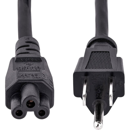 StarTech.com Câble d'alimentation pour ordinateur portable de 3 m (10 pi), NEMA 5-15P vers C5 (trèfle), 10 A 125 V, 18 AWG, cordon de remplacement pour ordinateur portable, câble Power Brick PXT101NB3S10