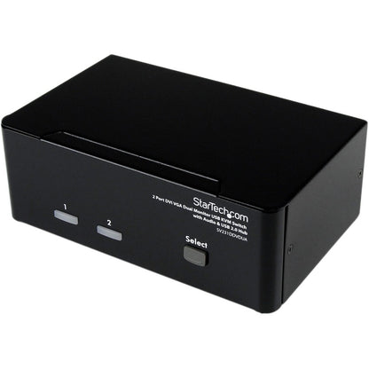 StarTech.com Commutateur KVM double écran DVI VGA 2 ports USB avec audio et hub USB 2.0 SV231DDVDUA
