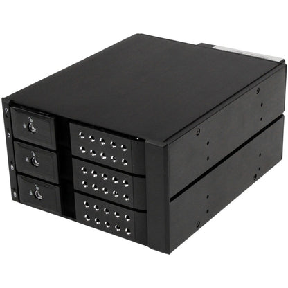 StarTech.com Support de rack mobile à 3 baies en aluminium sans plateau pour disque dur 3,5 pouces SAS II/SATA III - 6 Gbit/s HSB3SATSASBA
