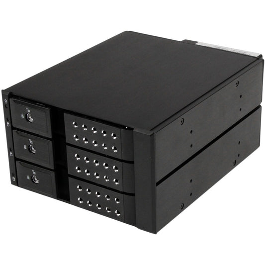 StarTech.com Support de rack mobile à 3 baies en aluminium sans plateau pour disque dur 3,5 pouces SAS II/SATA III - 6 Gbit/s HSB3SATSASBA