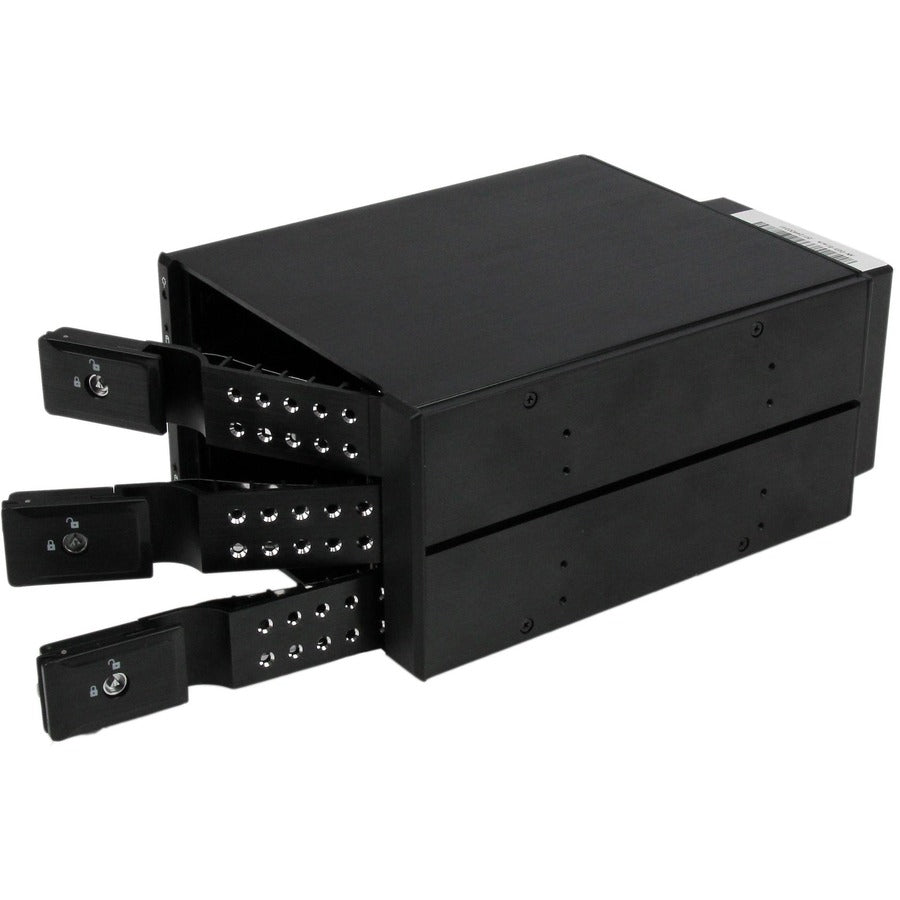StarTech.com Support de rack mobile à 3 baies en aluminium sans plateau pour disque dur 3,5 pouces SAS II/SATA III - 6 Gbit/s HSB3SATSASBA