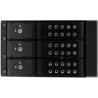 StarTech.com Support de rack mobile à 3 baies en aluminium sans plateau pour disque dur 3,5 pouces SAS II/SATA III - 6 Gbit/s HSB3SATSASBA