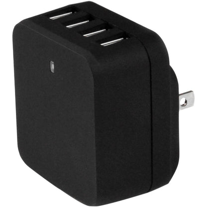 Chargeur mural USB de voyage Star Tech.com - 4 ports - Noir - Adaptateur de voyage universel - Adaptateur secteur international - Chargeur USB USB4PACBK