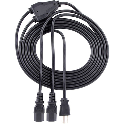StarTech.com Câble d'alimentation en Y pour ordinateur de 3 m (10 pi), NEMA 5-15P vers C13, 10 A 125 V, 18 AWG, noir Cordon d'alimentation de rechange pour PC, câble d'alimentation pour téléviseur/moniteur PXT101Y10