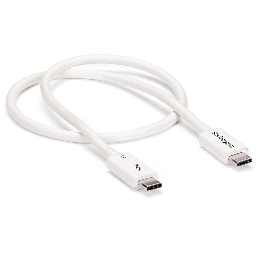 Câble Thunderbolt 3 StarTech.com de 50 cm, 40 Gbit/s, PD 100 W, vidéo 4K/5K, certifié Thunderbolt, compatible avec TB4/USB 3.2/DisplayPort TBLT34MM50CW