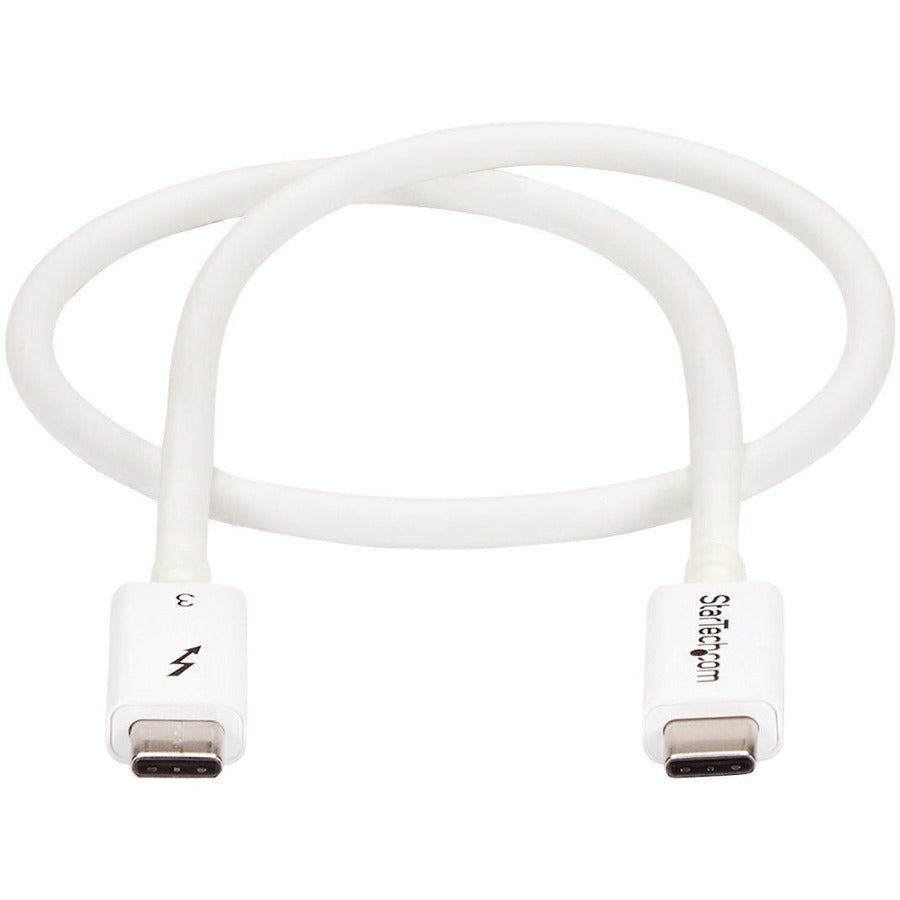 Câble Thunderbolt 3 StarTech.com de 50 cm, 40 Gbit/s, PD 100 W, vidéo 4K/5K, certifié Thunderbolt, compatible avec TB4/USB 3.2/DisplayPort TBLT34MM50CW