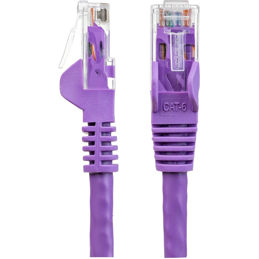 Câble Ethernet CAT6 StarTech.com de 1,2 m - Gigabit sans accroc violet - 100 W PoE UTP 650 MHz Cordon de raccordement de catégorie 6 Câblage certifié UL/TIA N6PATCH4PL