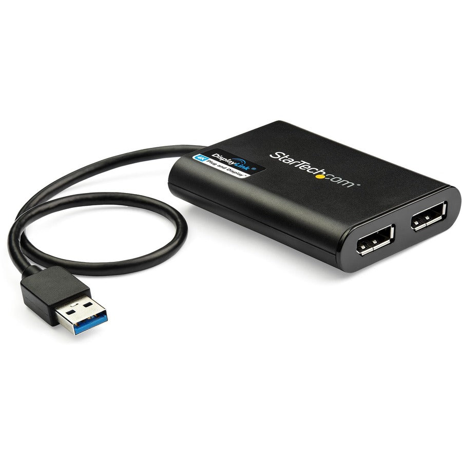 StarTech.com USB to Dual DisplayPort Adapter - 4K 60Hz - USB 3.0 5Gbps - USB Dual Monitor Adapter - Dual DisplayPort Adapter - DisplayLink Certified USB32DP24K60