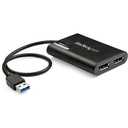 StarTech.com USB to Dual DisplayPort Adapter - 4K 60Hz - USB 3.0 5Gbps - USB Dual Monitor Adapter - Dual DisplayPort Adapter - DisplayLink Certified USB32DP24K60