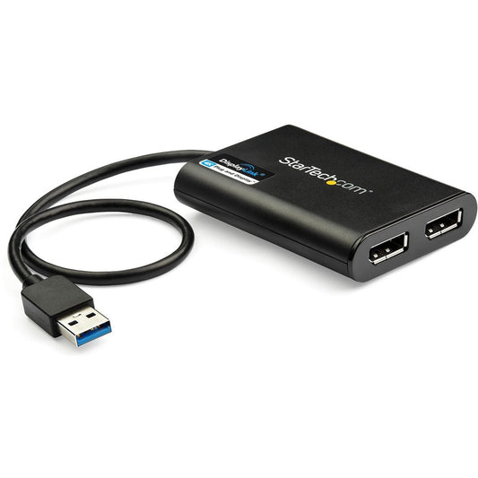StarTech.com USB to Dual DisplayPort Adapter - 4K 60Hz - USB 3.0 5Gbps - USB Dual Monitor Adapter - Dual DisplayPort Adapter - DisplayLink Certified USB32DP24K60