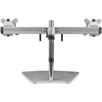 StarTech.com Support pour deux écrans, support de bureau autonome pour 2 écrans de 24 pouces (17,6 lb/8 kg) avec support VESA, hauteur réglable, argent ARMDUOSS
