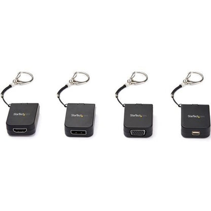 StarTech.com Compact USB C to VGA Adapter - 1080p Active USB Type-C to VGA Display Converter w/ Keychain Ring - Thunderbolt 3 Compatible CDP2VGAFC