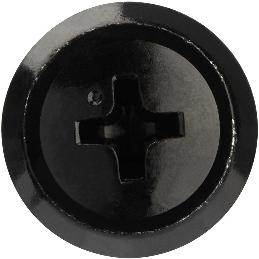 StarTech.com Lot de 50 écrous et vis à cage pour rack de serveur 10-32 avec rondelles - Kit de matériel de montage en rack réseau/informatique - Écrous et boulons captifs/clips noirs CABSCREW1032