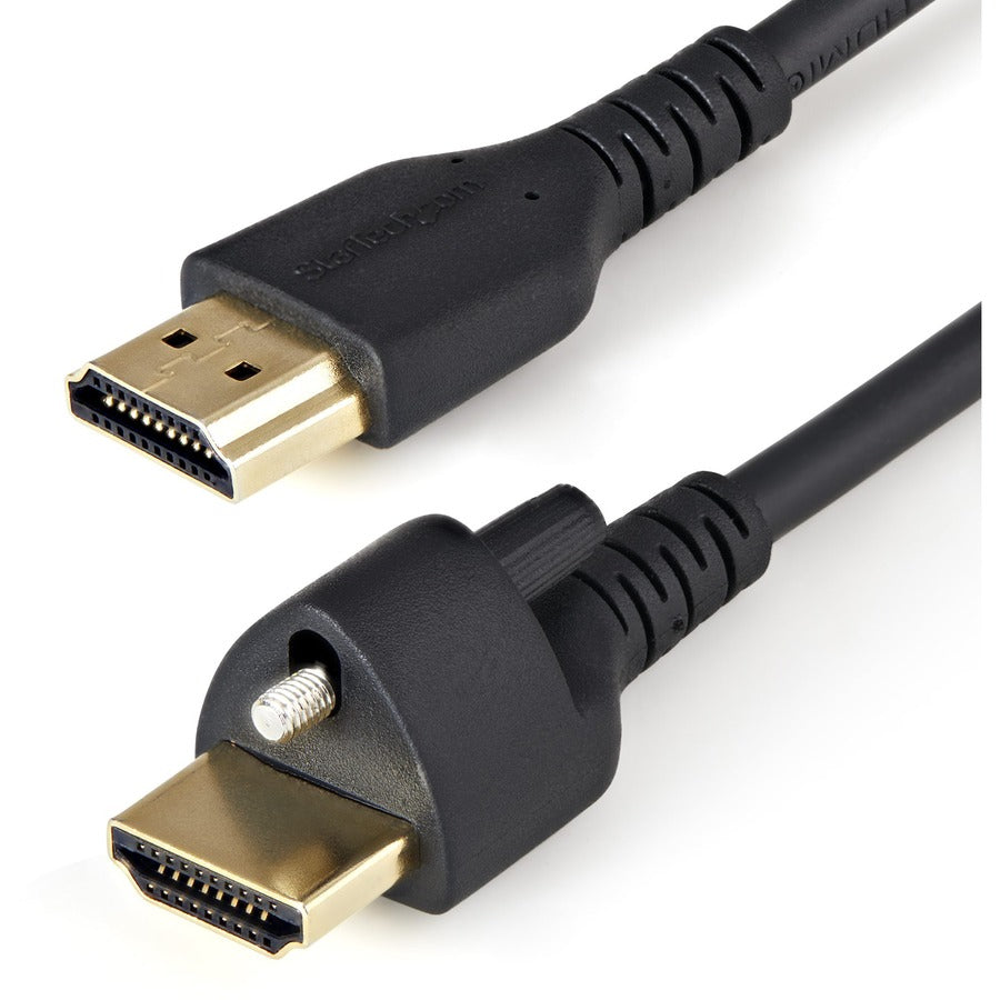 StarTech.com Câble HDMI 2.0 haute vitesse 4K 60 Hz HDR avec Ethernet, connecteur de verrouillage sécurisé, M/M HDMM2MLS