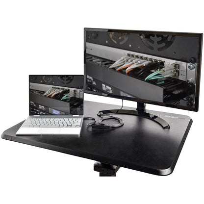 StarTech.com Mobile Standing Desk - Portable Sit-Stand Ergonomic Height Adjustable Cart on Wheels - Rolling Computer/Laptop Workstation STSCART2