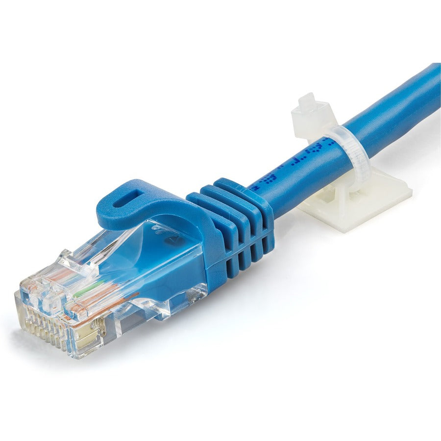 StarTech.com Lot de 100 supports de serre-câbles avec ruban adhésif pour attaches de 3,2 mm de large - Supports de serre-câbles en nylon/plastique - 94V-2 Fire &amp; UL CBMCTM1