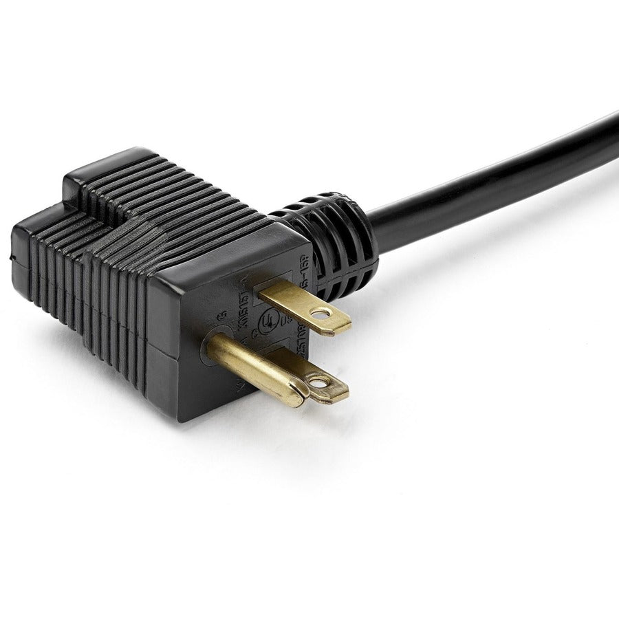 StarTech.com Rallonge courte de 0,3 m (1 pi), NEMA 5-15P/R vers NEMA 5-15R, 13 A 125 V, 16 AWG, noir, câble d'extension d'alimentation Outlet Saver PAC102