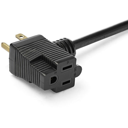 StarTech.com Rallonge courte de 0,3 m (1 pi), NEMA 5-15P/R vers NEMA 5-15R, 13 A 125 V, 16 AWG, noir, câble d'extension d'alimentation Outlet Saver PAC102