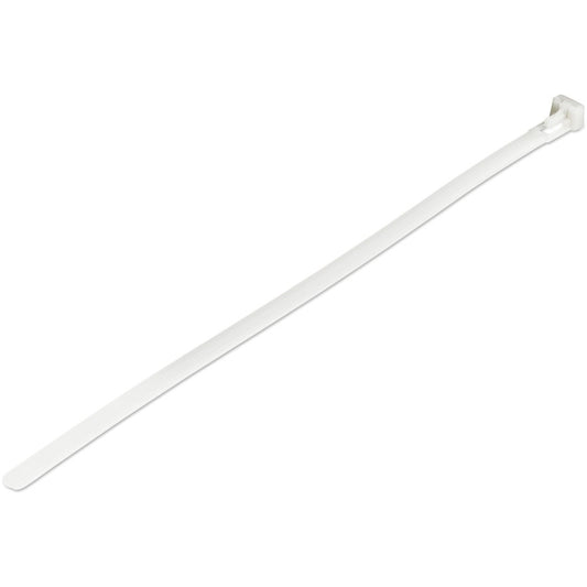 StarTech.com Colliers de serrage réutilisables de 25 cm (10 po), diamètre de 65 mm (2-1/2 po), résistance à la traction de 22 kg (50 lb), nylon, intérieur/extérieur, homologué UL, lot de 100, blanc CBMZTRB10