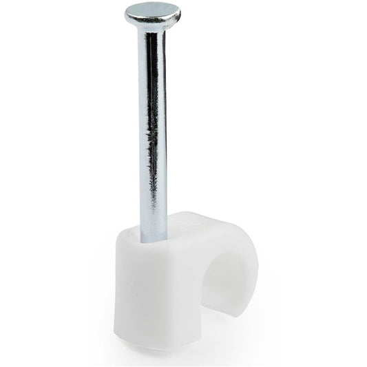 StarTech.com Lot de 100 clips de câble avec clou (M) - Pinces à clouer réutilisables - Clips de montage/maintien de cordon - Attaches de câbles blanches TAA CBMNMCC2