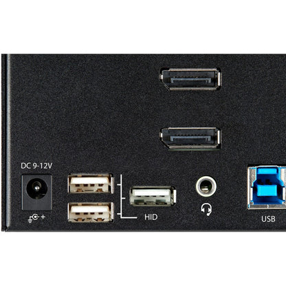 StarTech.com Commutateur KVM DisplayPort à 2 ports pour trois écrans 4K 60 Hz UHD HDR, commutateur KVM DP 1.2, hub USB 3.0 à 2 points, 4 x USB HID, audio, raccourci clavier SV231TDPU34K