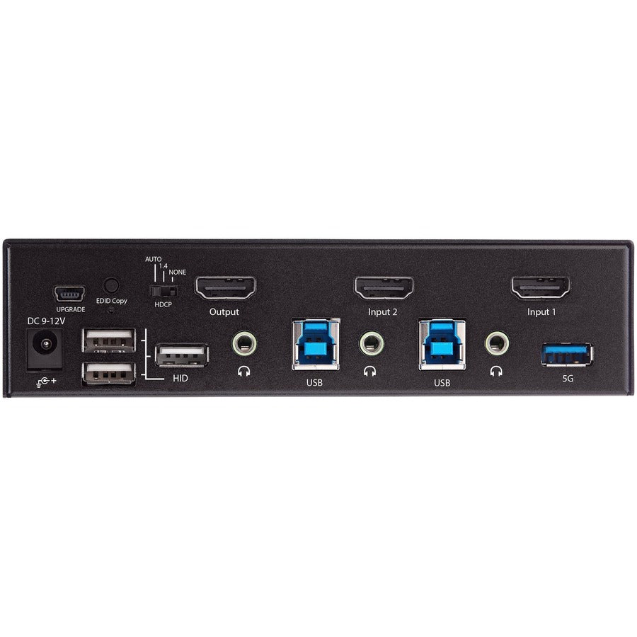 StarTech.com Commutateur KVM HDMI 2 ports 4K 60 Hz UHD HDR, écran unique HDMI 2.0, hub USB 3.0 2 ports, 4 x USB HID, audio, commutation par raccourci clavier, TAA SV231HU34K6