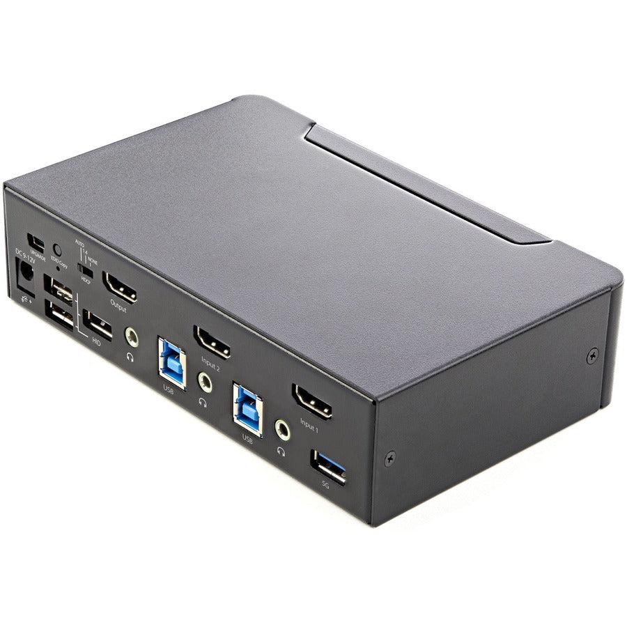 StarTech.com Commutateur KVM HDMI 2 ports 4K 60 Hz UHD HDR, écran unique HDMI 2.0, hub USB 3.0 2 ports, 4 x USB HID, audio, commutation par raccourci clavier, TAA SV231HU34K6
