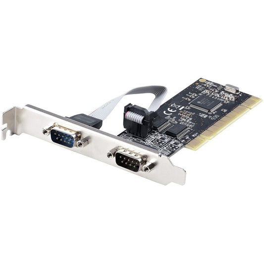 StarTech.com Carte adaptateur série PCI RS232 à 2 ports, double port série DB9, carte d'extension/contrôleur, Windows/Linux, profil standard/bas PCI2S5502
