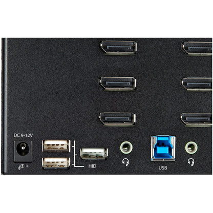 StarTech.com Commutateur KVM DisplayPort à 2 ports pour quatre écrans 4K 60 Hz UHD HDR, commutateur KVM DP 1.2, hub USB 3.0 à 2 ports, 4 x USB HID, audio, raccourci clavier SV231QDPU34K