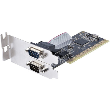 StarTech.com Carte adaptateur série PCI RS232 à 2 ports, double port série DB9, carte d'extension/contrôleur, Windows/Linux, profil standard/bas PCI2S5502