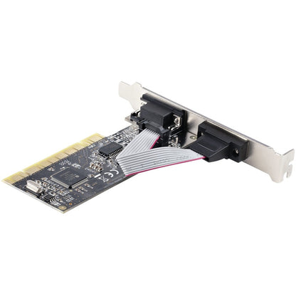 StarTech.com Carte adaptateur série PCI RS232 à 2 ports, double port série DB9, carte d'extension/contrôleur, Windows/Linux, profil standard/bas PCI2S5502