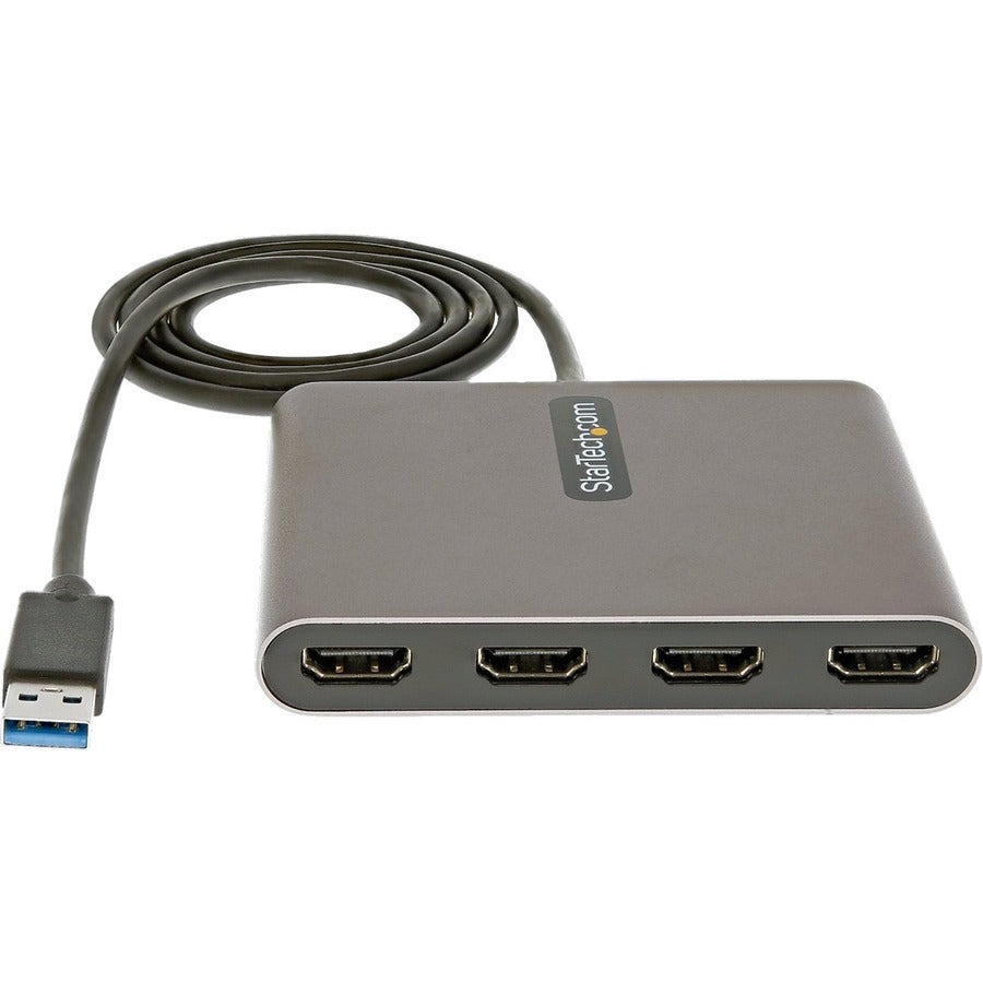 StarTech.com USB 3.0 to 4 HDMI Adapter, External Graphics Card, 1080p, USB Type-A to Quad HDMI Monitor Display Adapter/Converter, Windows USB32HD4