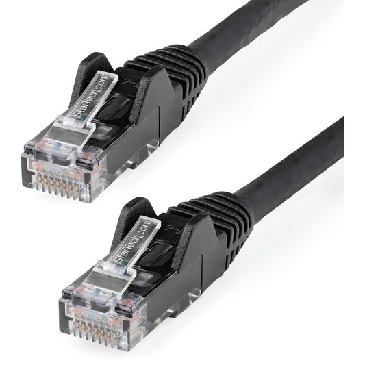 Câble Ethernet CAT6 StarTech.com de 7,6 m (25 pi), LSZH (faible émission de fumée et zéro halogène) 10 GbE anti-accroc 100 W PoE UTP RJ45 Noir Cordon de raccordement réseau ETL N6LPATCH25BK