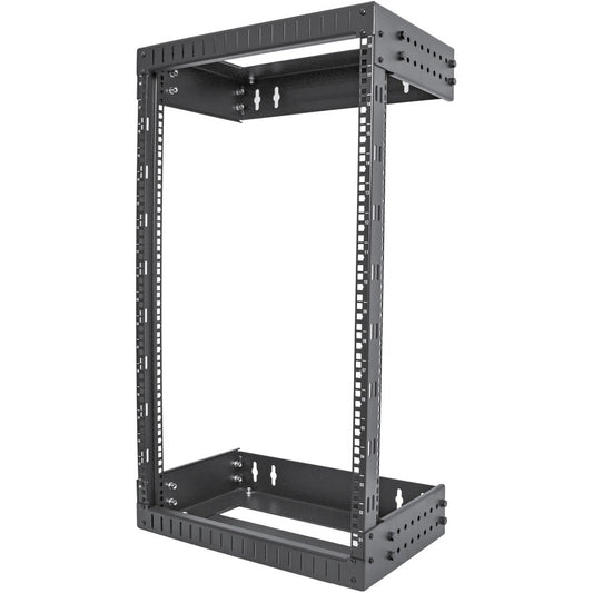 StarTech.com Rack réseau mural robuste à 2 montants 18U, rack serveur à cadre ouvert de 19 pouces avec profondeur réglable, rack de données pour équipement informatique ~ RACK-18U-20-WALL-OA