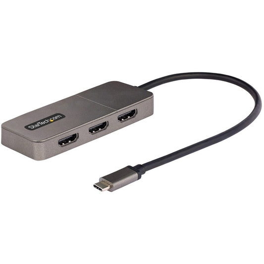 Adaptateur multi-écrans USB-C à 3 ports StarTech.com, hub MST Type-C vers 3x HDMI, triple extension/séparateur d'écran pour ordinateur portable HDMI 4K60 Hz, Windows MST14CD123HD