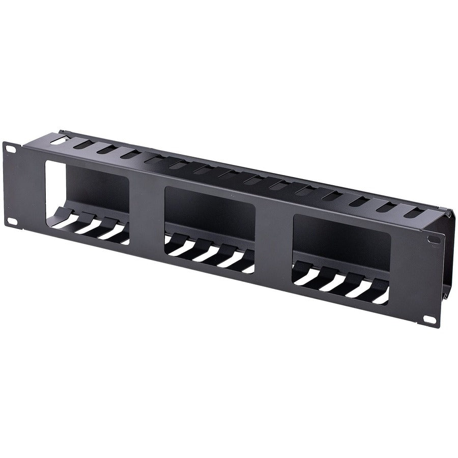 StarTech.com Panneau de gestion des câbles pour rack 2U avec couvercle CMDUCT2U2