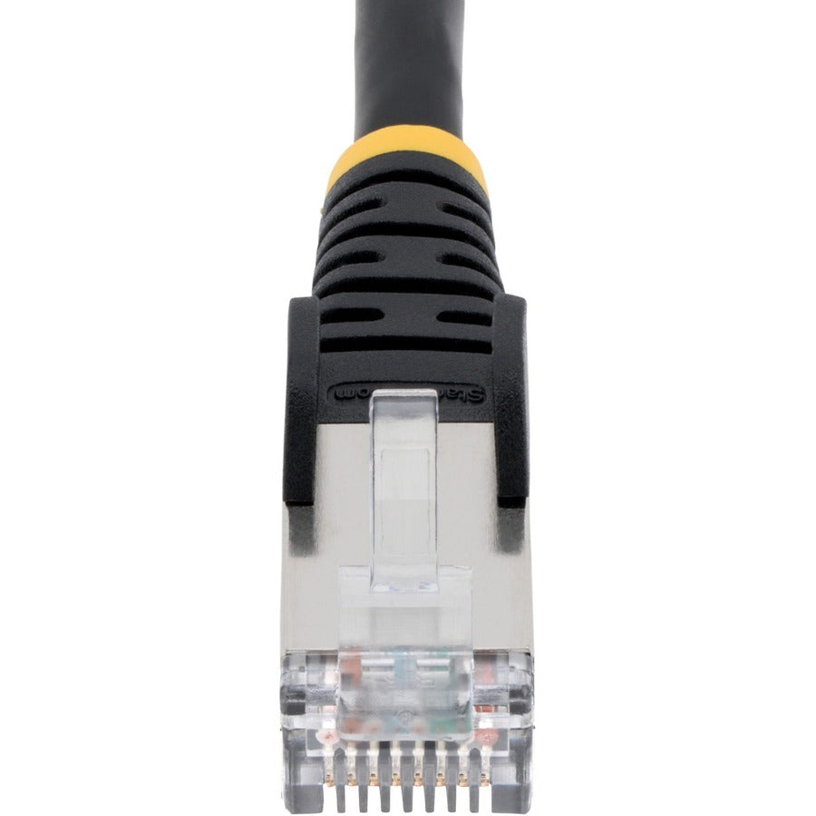 StarTech.com Câble Ethernet CAT6a de 3 m, noir, faible émission de fumée et zéro halogène (LSZH), 10 GbE, 100 W, PoE, S/FTP, cordon de raccordement réseau RJ-45 anti-accroc NLBK-10F-CAT6A-PATCH