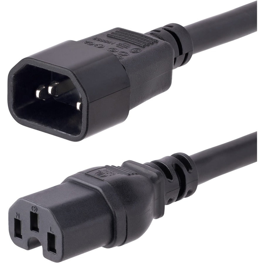 StarTech.com Rallonge robuste de 3 m, câble d'alimentation noir IEC C14 vers IEC C15, 15 A 125 V, 14 AWG, calibre élevé H1415-10F-POWER-CORD