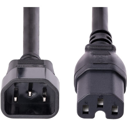 StarTech.com Rallonge robuste de 3 m, câble d'alimentation noir IEC C14 vers IEC C15, 15 A 125 V, 14 AWG, calibre élevé H1415-10F-POWER-CORD