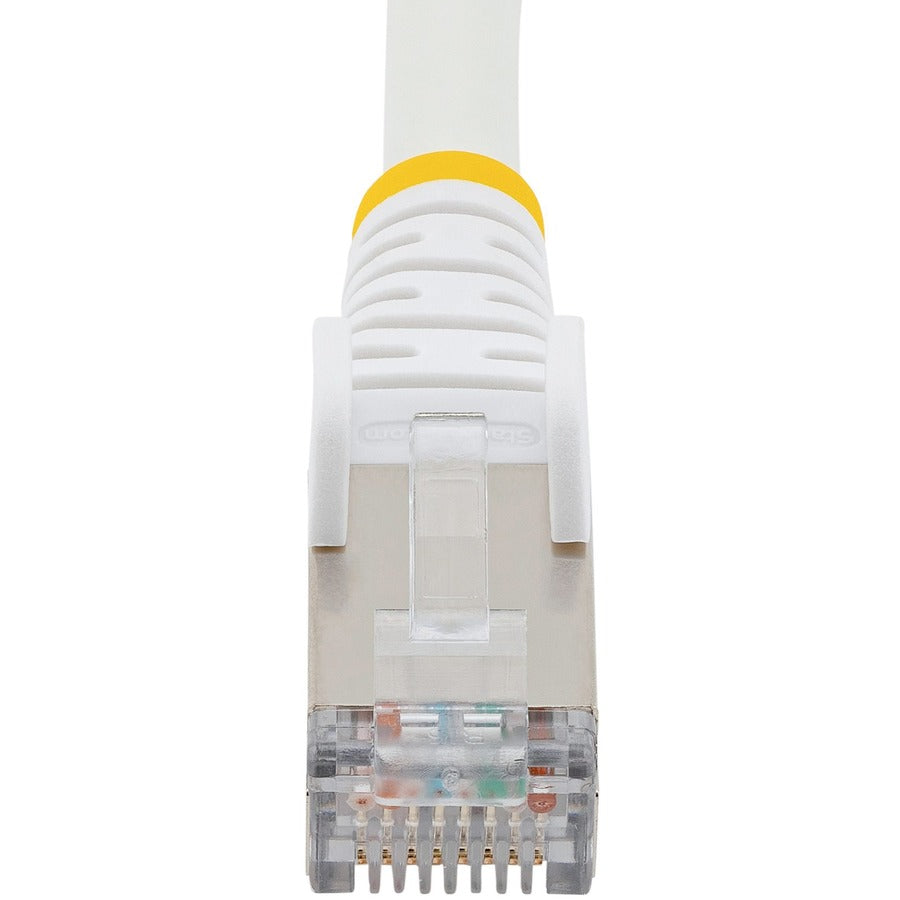 StarTech.com Câble Ethernet CAT6a de 1,8 m, blanc, faible émission de fumée et zéro halogène (LSZH), 10 GbE, 100 W, PoE, S/FTP, cordon de raccordement réseau RJ-45 sans accroc NLWH-6F-CAT6A-PATCH