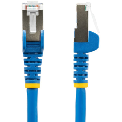 StarTech.com Câble Ethernet CAT6a de 60 cm, bleu, faible émission de fumée et zéro halogène (LSZH), 10 GbE, 100 W, PoE, S/FTP, cordon de raccordement réseau RJ-45 anti-accroc NLBL-2F-CAT6A-PATCH