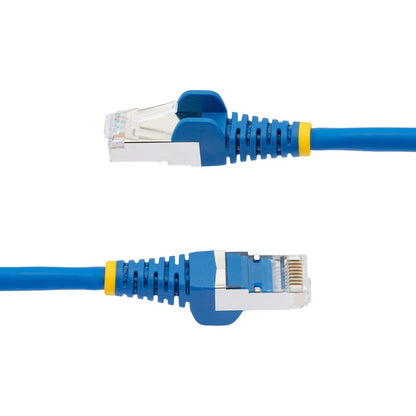 StarTech.com Câble Ethernet CAT6a de 1,5 m, bleu, faible émission de fumée et zéro halogène (LSZH), 10 GbE, 100 W, PoE, S/FTP, cordon de raccordement réseau RJ-45 sans accroc NLBL-5F-CAT6A-PATCH