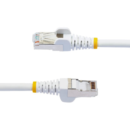 StarTech.com Câble Ethernet CAT6a de 7,6 m, blanc, faible émission de fumée et zéro halogène (LSZH), 10 GbE, 100 W, PoE, S/FTP, cordon de raccordement réseau RJ-45 sans accroc NLWH-25F-CAT6A-PATCH
