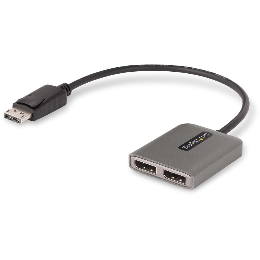 StarTech.com Répartiteur DisplayPort 1.4 pour deux écrans, adaptateur multi-écrans DisplayPort vers 2x DP, hub MST pour ordinateur double 5K 60 Hz, Windows MST14DP122DP