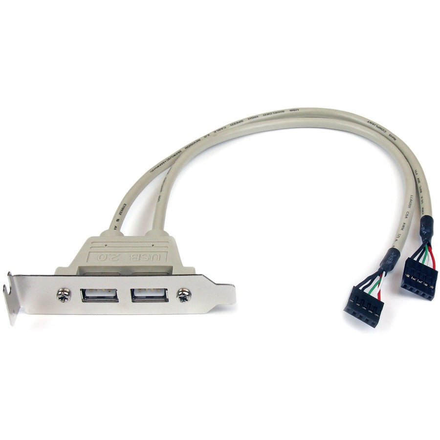 Adaptateur de plaque d'emplacement à profil bas pour 2 ports USB A femelle StarTech.com USBPLATELP