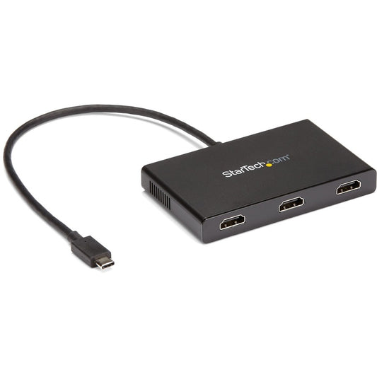 Adaptateur multi-écrans USB-C à 3 ports StarTech.com, hub MST Type-C vers 3x HDMI, extension/séparateur d'écran pour ordinateur portable triple HDMI 1080p, Windows MSTCDP123HD