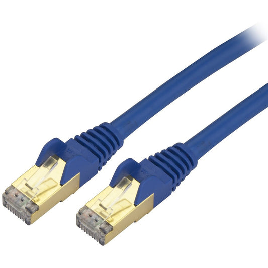 Câble Ethernet CAT6a StarTech.com de 0,6 m - Cordon de raccordement PoE 10 Gigabit catégorie 6a blindé sans accroc 100 W - Câblage certifié UL/TIA 10 GbE bleu C6ASPAT2BL
