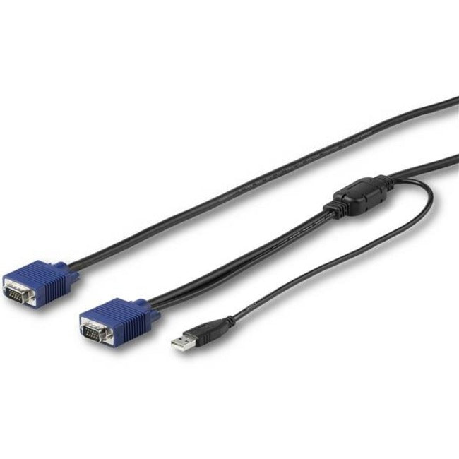 Câble KVM USB StarTech.com de 4,6 m (15 pi) pour consoles à montage en rack StarTech.com - Câble de console KVM VGA et USB (RKCONSUV15) RKCONSUV15