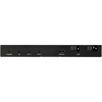 StarTech.com Répartiteur HDMI 2 ports (1x2), répartiteur audio vidéo HDMI 2.0 UHD 4K 60 Hz avec scaler et extracteur audio, copie EDID, TV/projecteur ST122HD20S